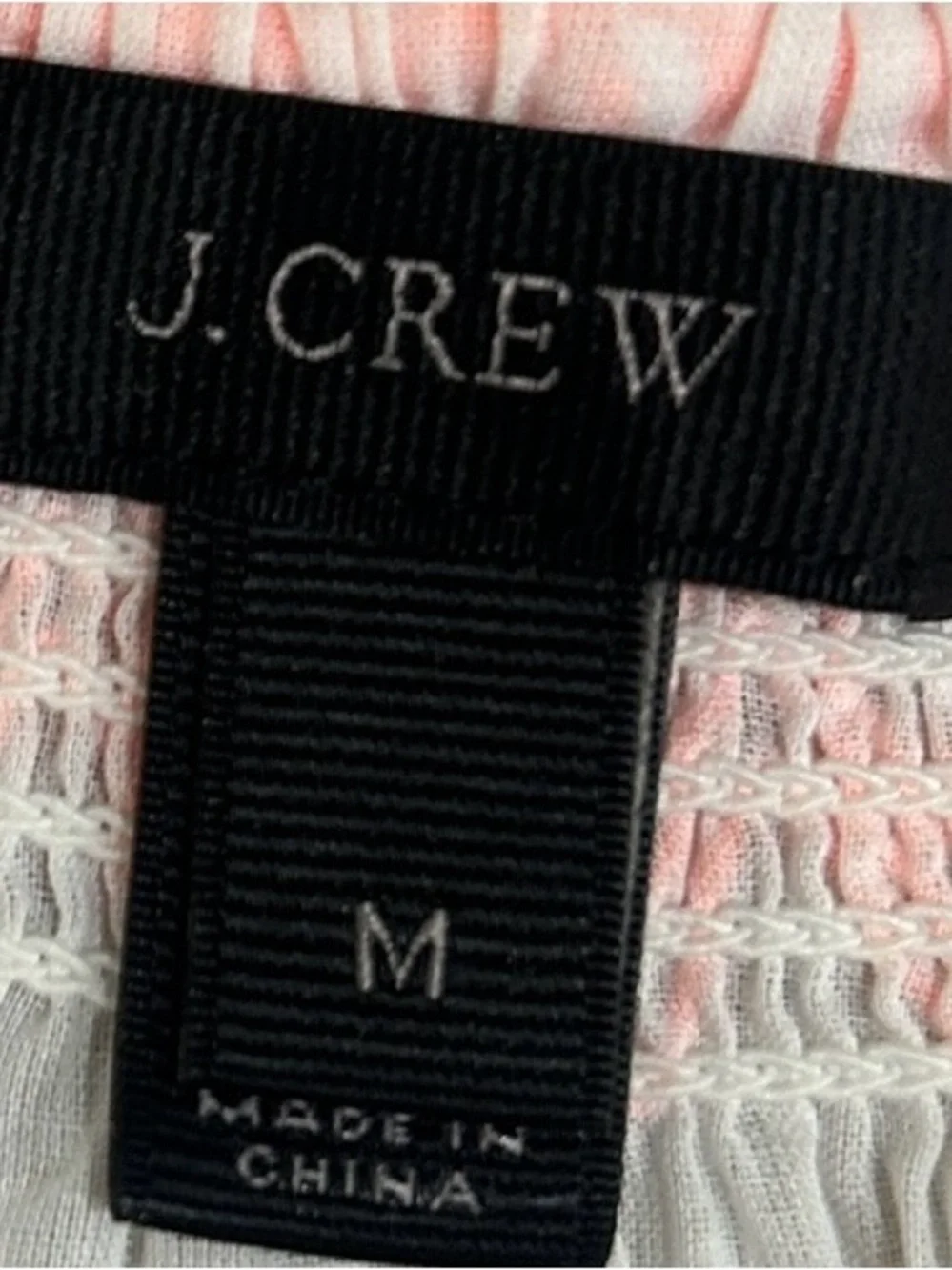 J crew White Peasant mini dress beach Coral Embroidered Neckline tassel medium